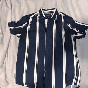 Cactus Man shirt, size M, Blue with white stripes